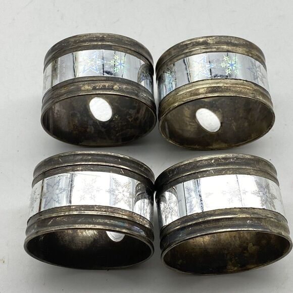 VTG Metal Napkin Rings Silver Gold Assorted Lot Of 17 Mixed Round Ornate Xmas - Picture 5 of 11